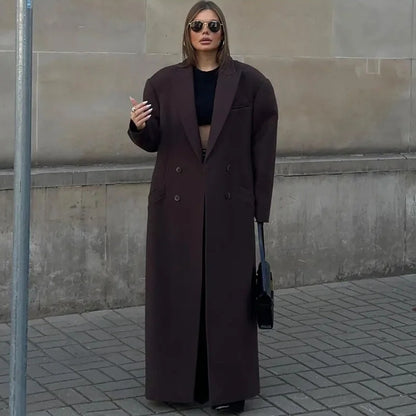 Manteau à revers croisé  en laine